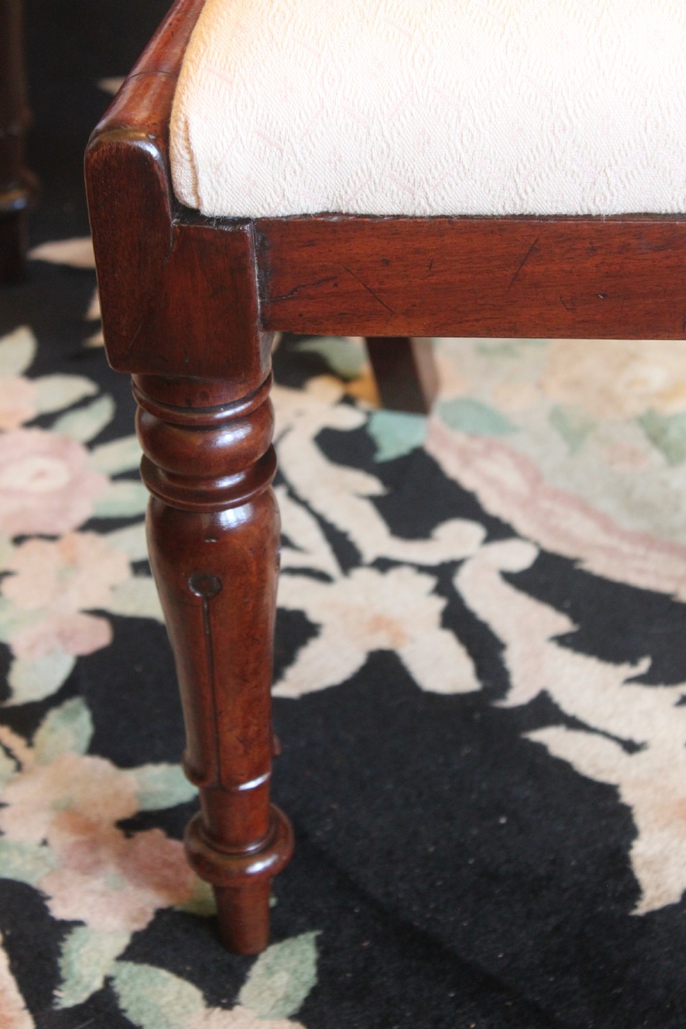 Set of six William IV mahogany dining chairs with one armchair View VI