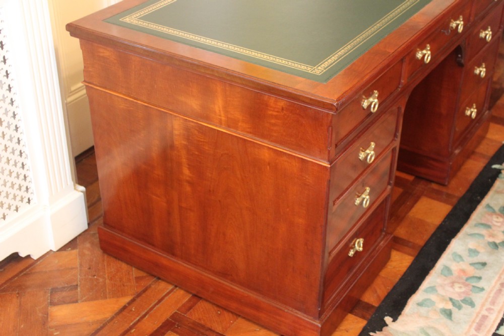Late 19th century American walnut pedestal  partners desk View II