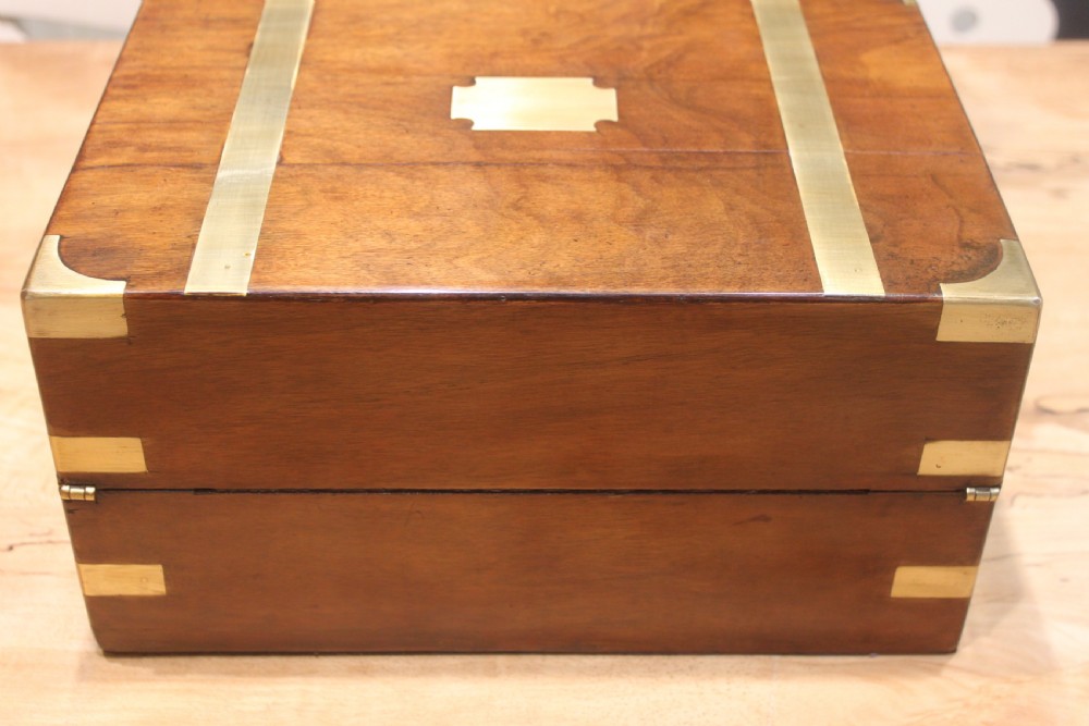 A small Victorian walnut writing slope with secret drawers View IV