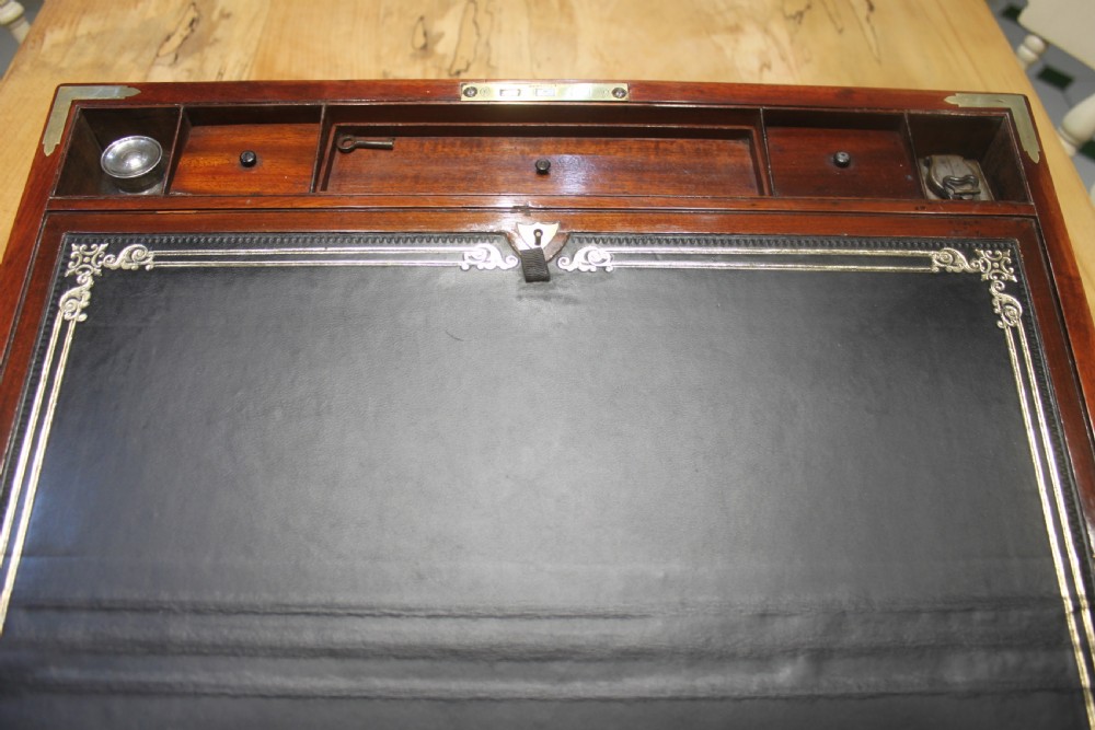 Georgian mahogany and brass bound campaign writing slope.  View X