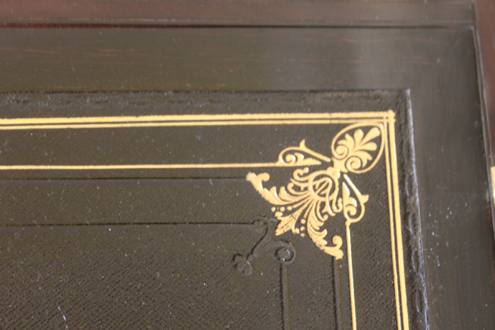 Magnificent quality large burr walnut and brass inlaid writing slope with secret drawers View XI