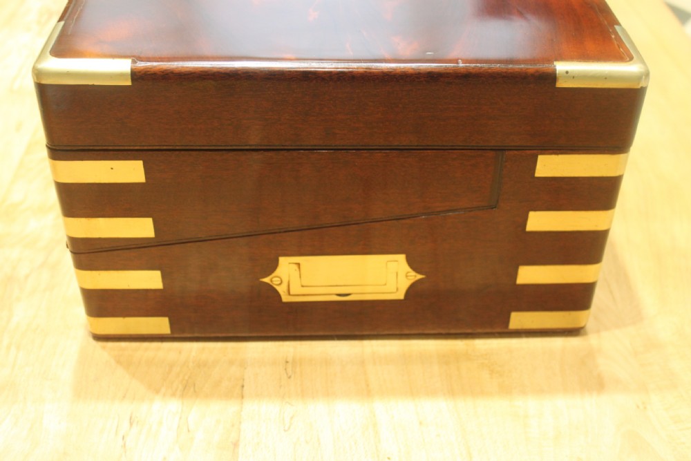 A large and impressive early 19th century mahogany campaign writing slope View V