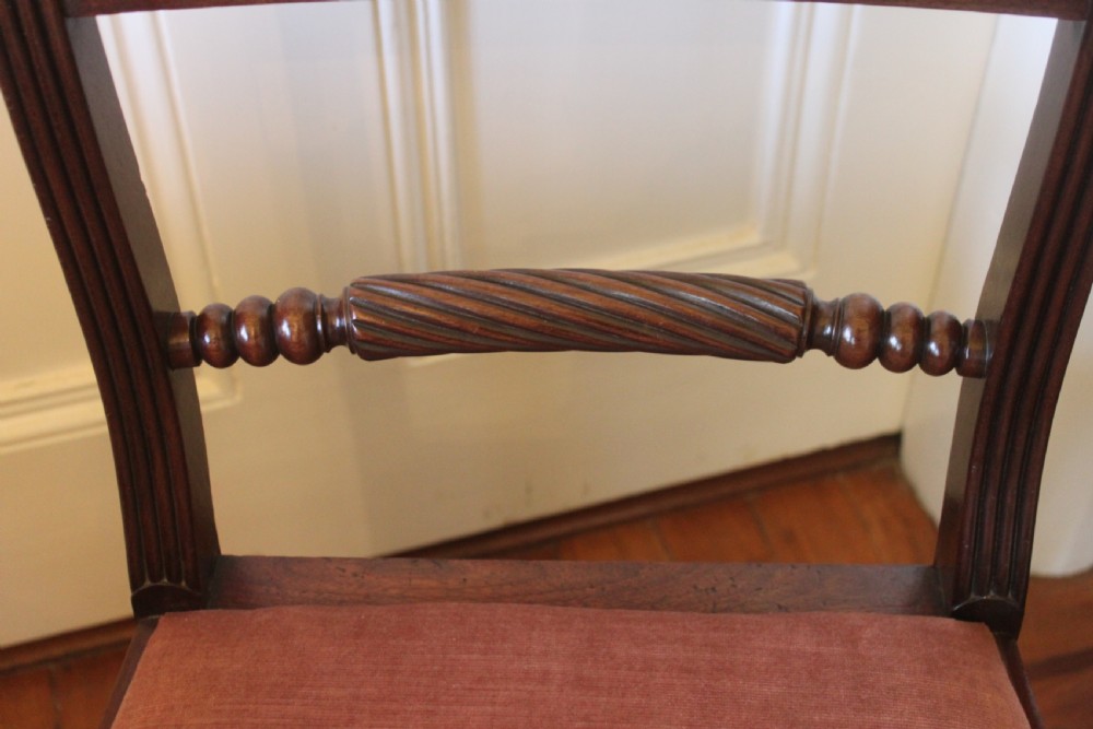 Set of Six Regency mahogany chairs including armchair View V