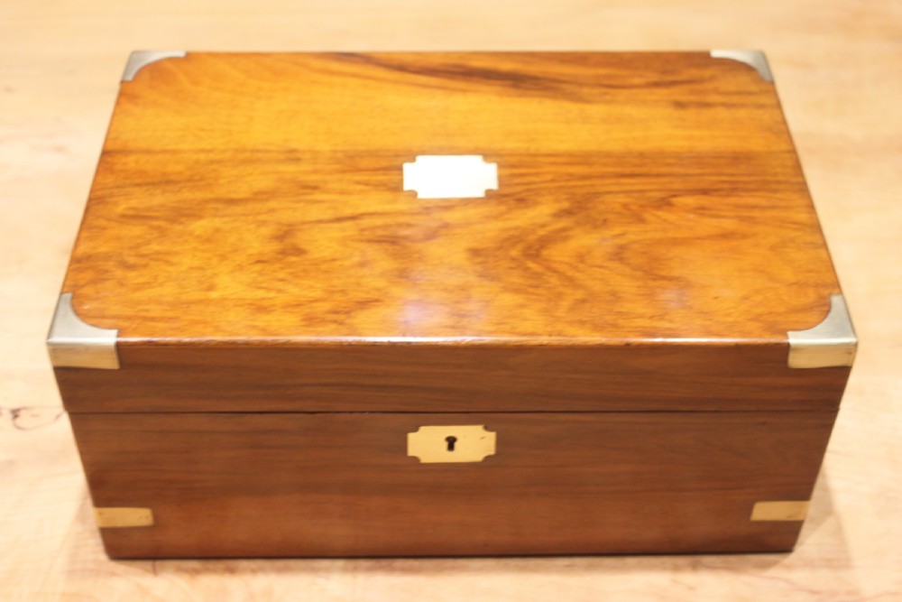 Victorian walnut writing slope