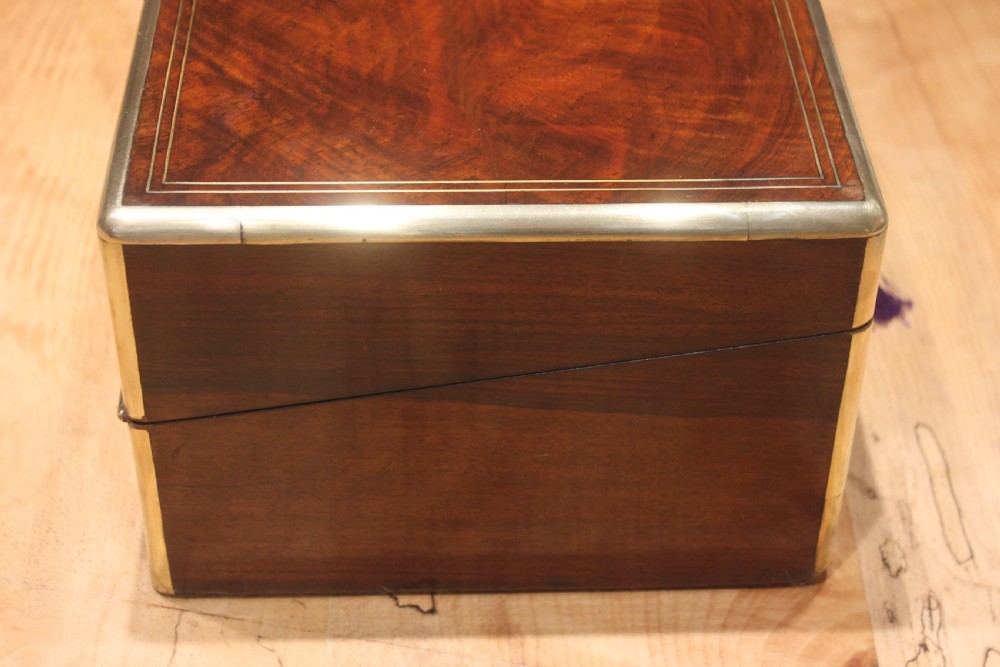 Burr walnut writing slope with Bramah lock & key View II