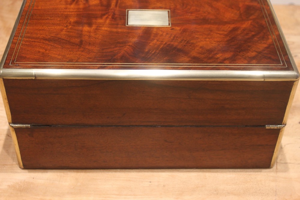 Burr walnut writing slope with Bramah lock & key View III