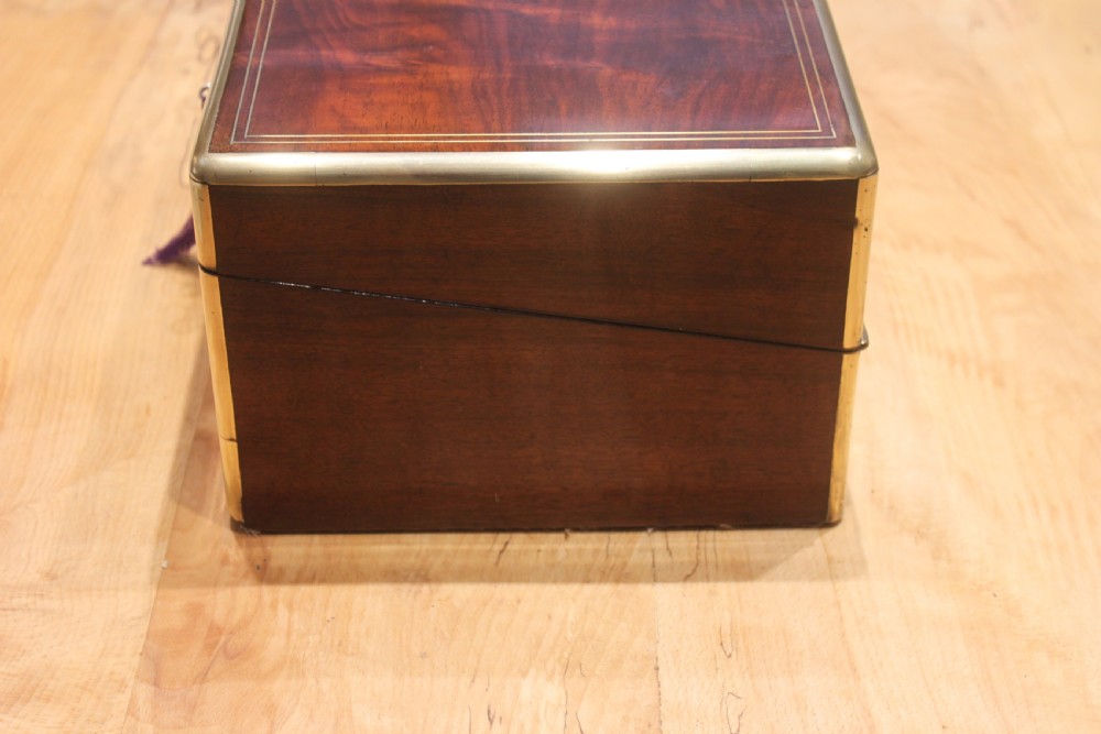 Burr walnut writing slope with Bramah lock & key View IV