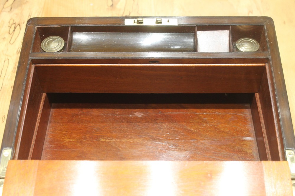 Burr walnut writing slope with Bramah lock & key View VIII