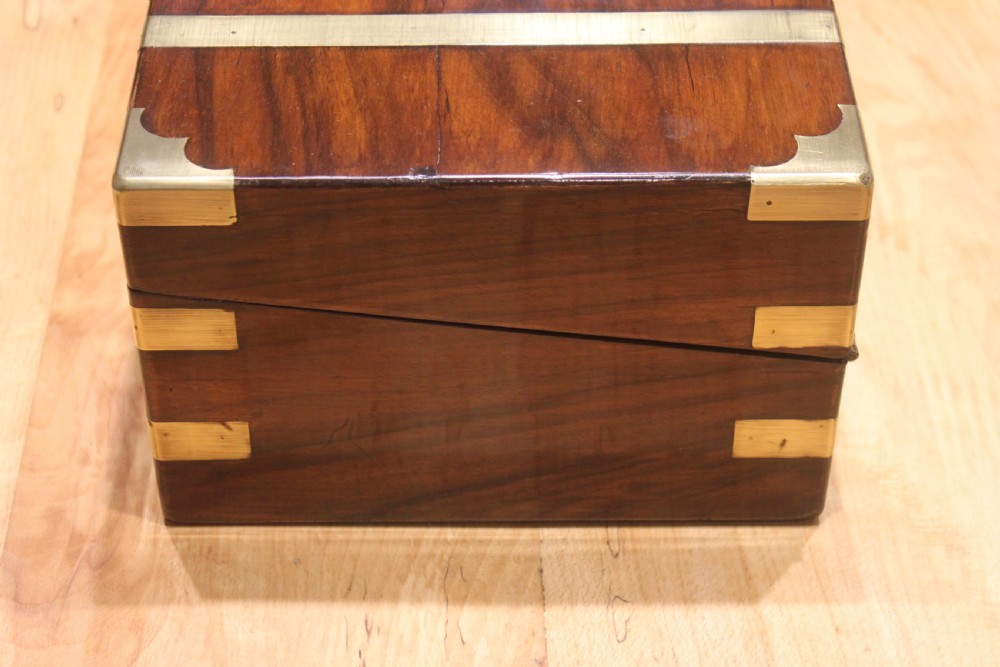Victorian walnut brass bound writing slope View IV