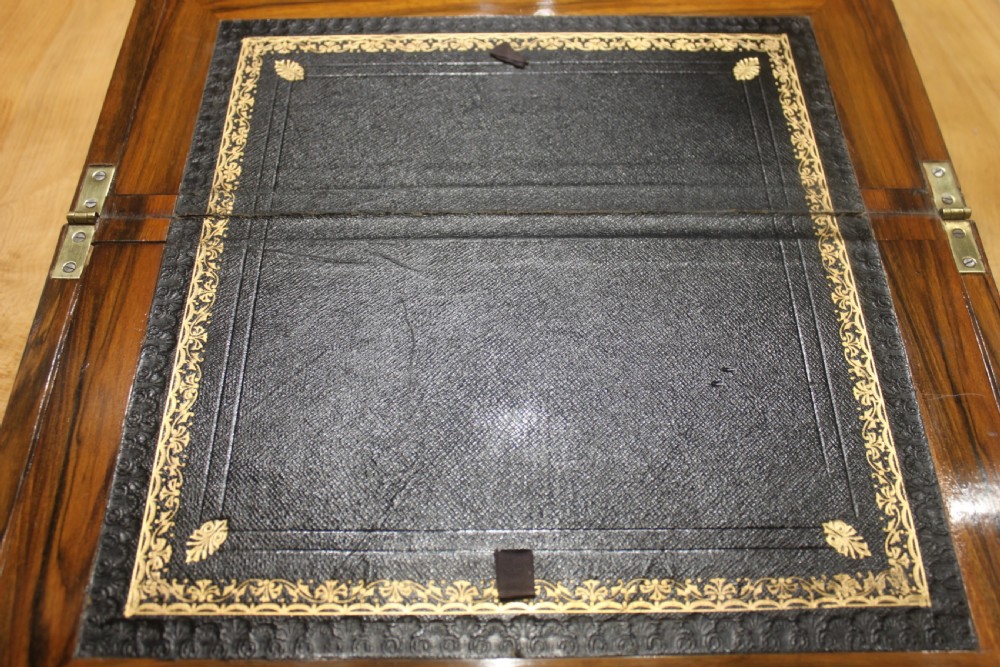 Victorian walnut brass bound writing slope View VI