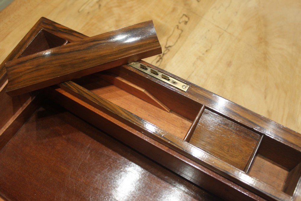 Victorian walnut brass bound writing slope View X