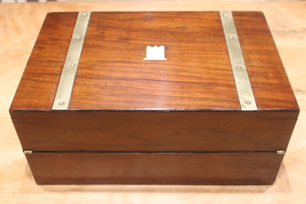 Victorian brass bound walnut writing slope View IV