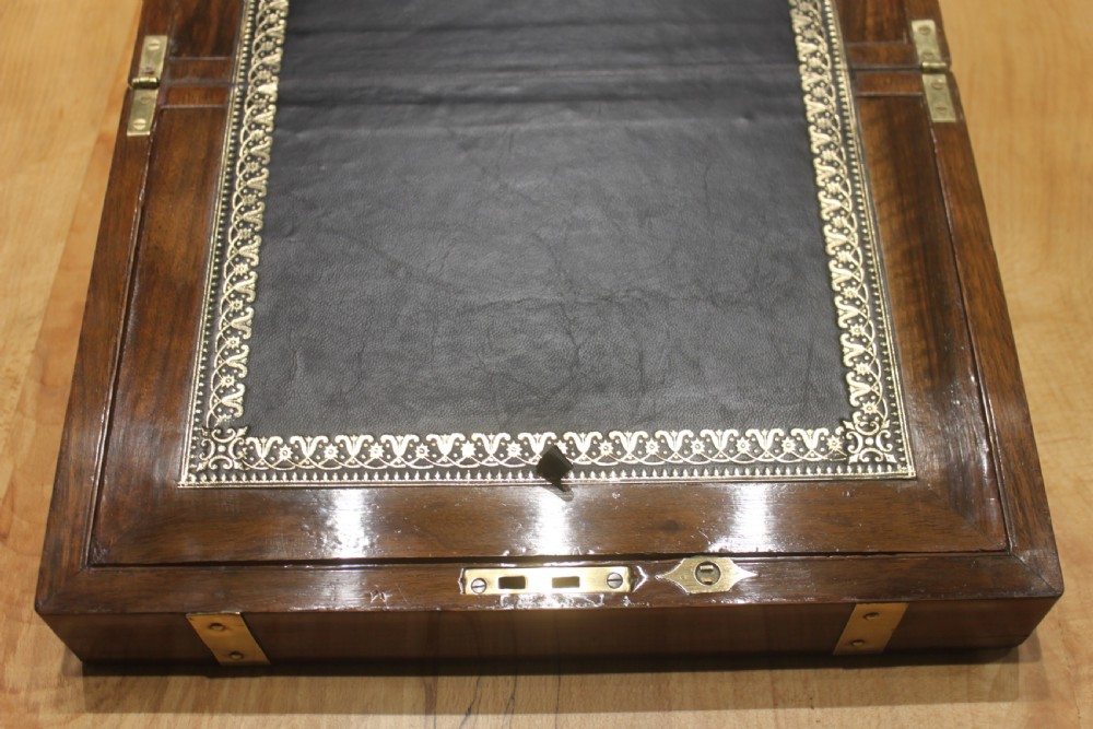 Victorian brass bound walnut writing slope View VII
