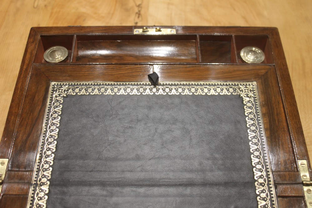 Victorian brass bound walnut writing slope View VIII
