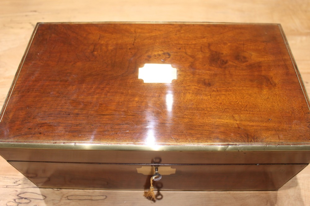Victorian walnut writing slope with secret drawers View II