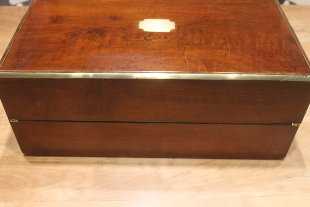 Victorian walnut writing slope with secret drawers View VI