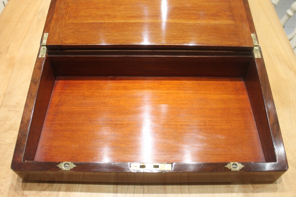 Victorian walnut writing slope with secret drawers View X