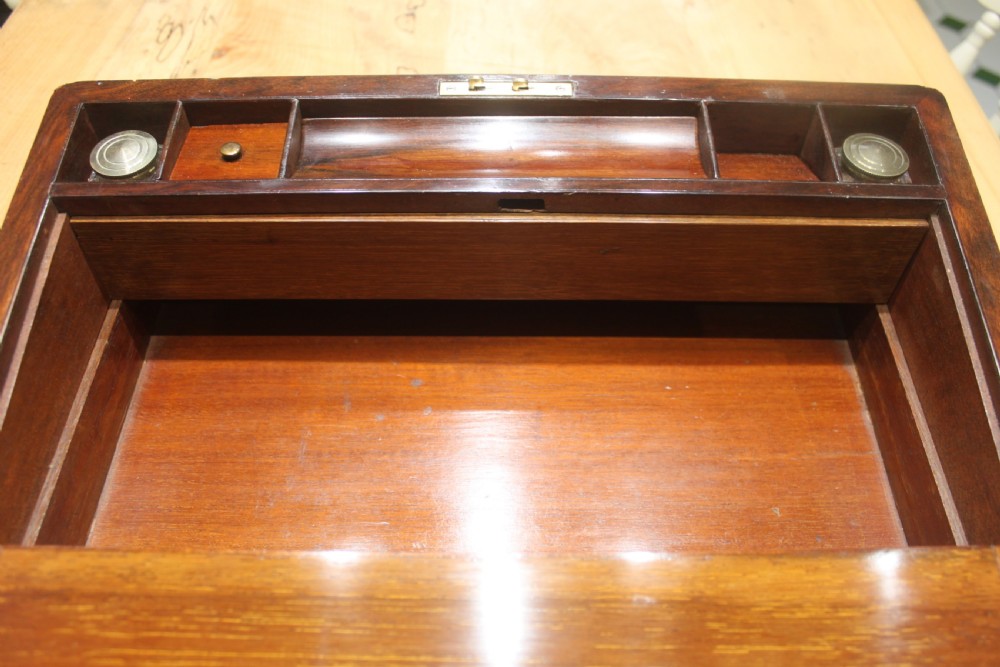 Victorian walnut writing slope with secret drawers View XIII