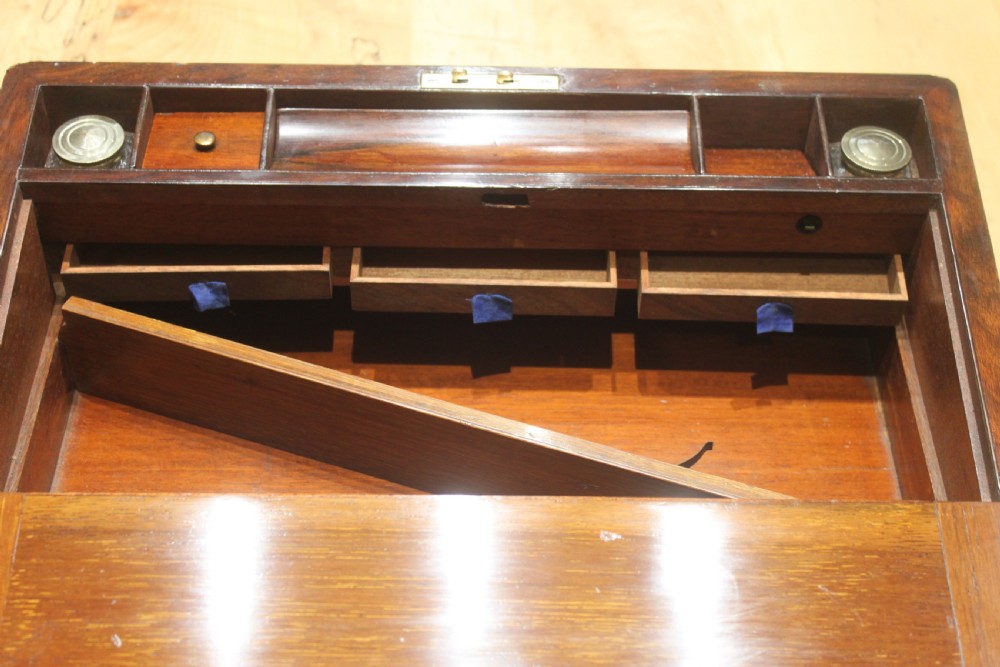 Victorian walnut writing slope with secret drawers View XIV