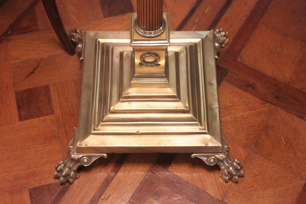 An Edwardian Corinthian column brass extending standard lamp View III