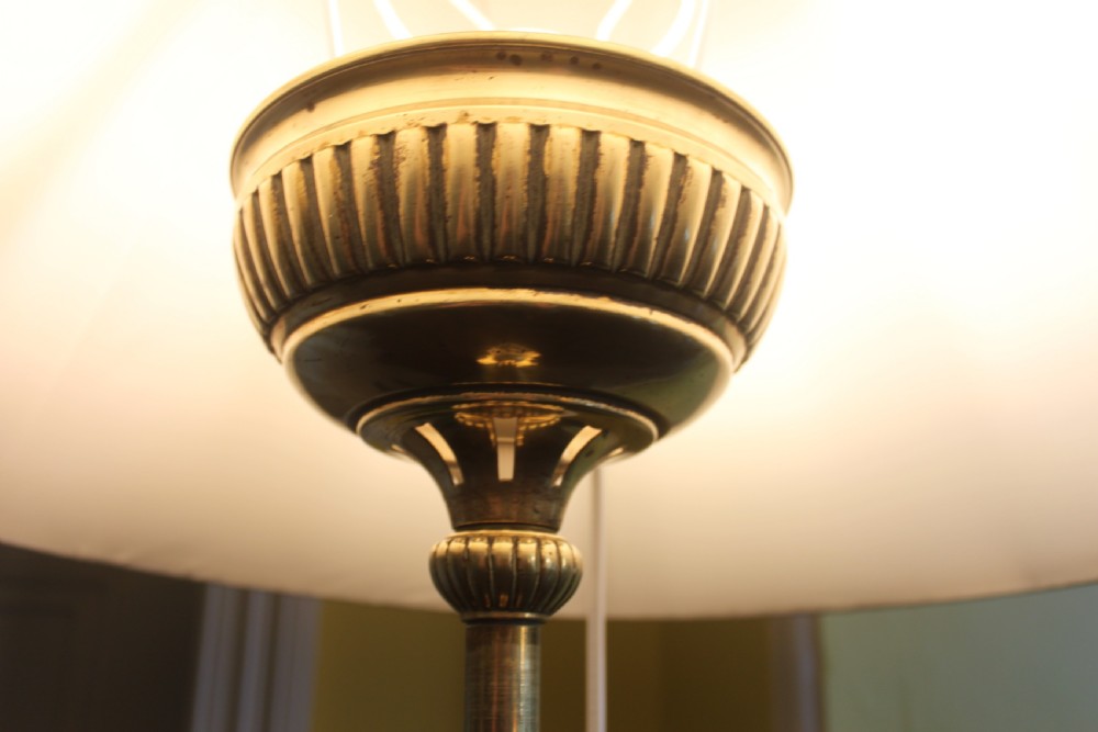 An Edwardian Corinthian column brass extending standard lamp View IV