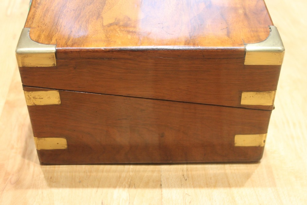 Victorian walnut brass bound writing slope View V