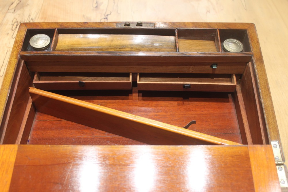 Victorian walnut brass bound writing slope View X