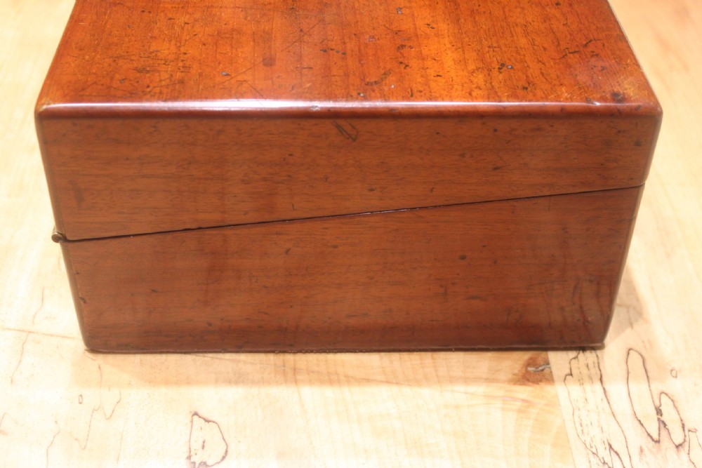 Victorian solid mahogany writing slope with secret drawers View III