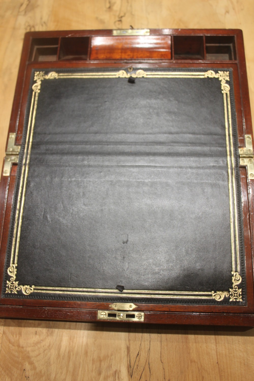 Victorian solid mahogany writing slope with secret drawers View VIII