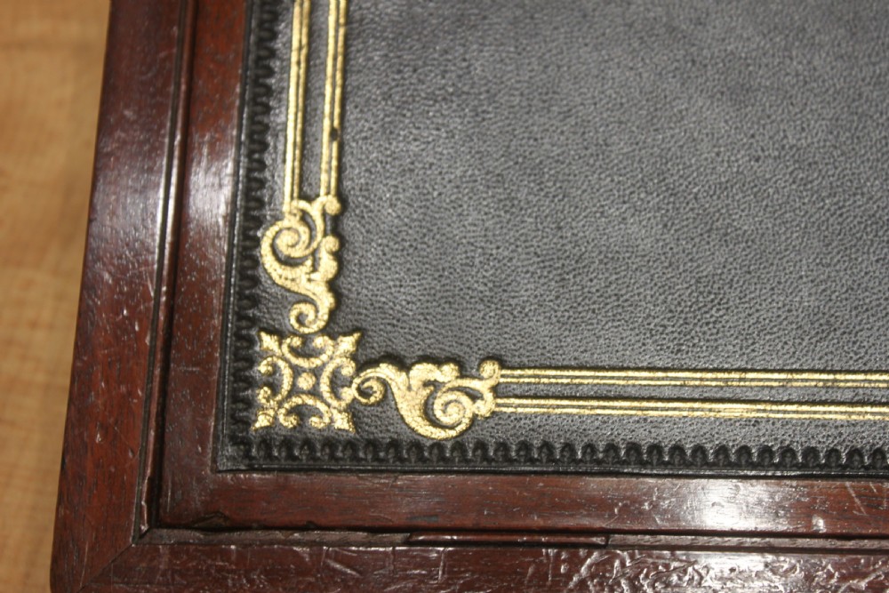 Victorian solid mahogany writing slope with secret drawers View IX