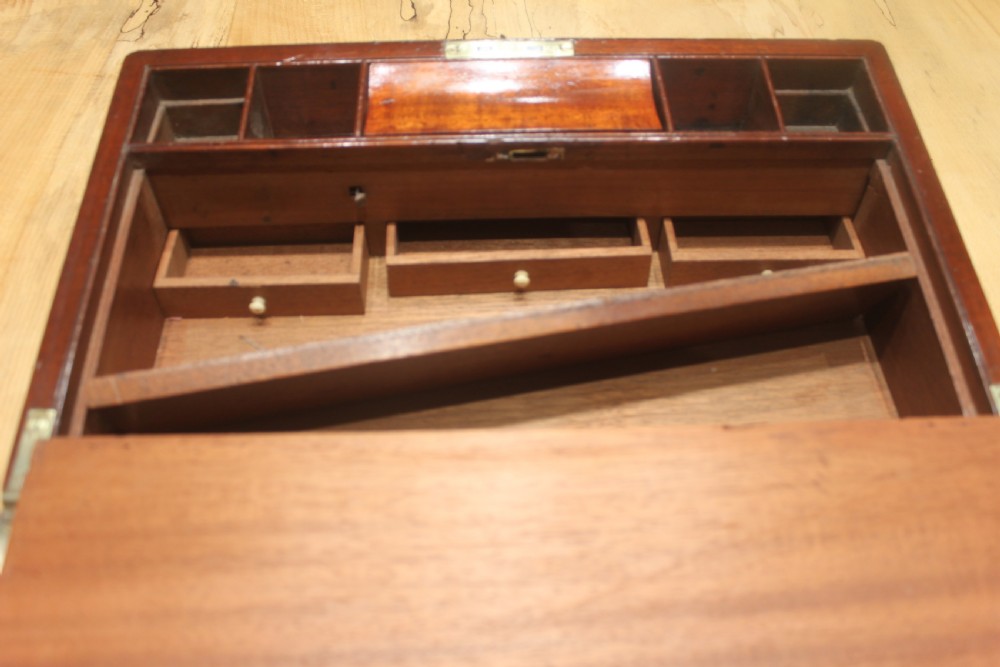 Victorian solid mahogany writing slope with secret drawers View XIII