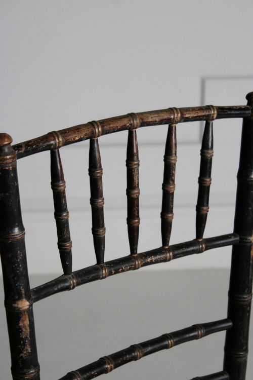 FAUX BAMBOO SIDE CHAIR LATE 19TH CENTURY - ADDITIONAL PHOTO 4