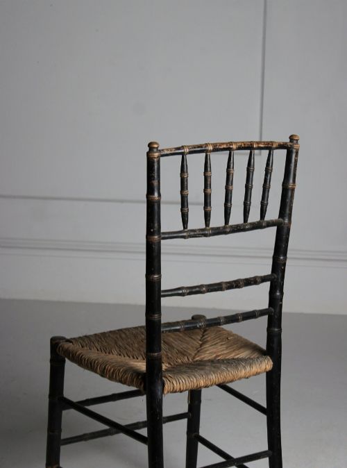 FAUX BAMBOO SIDE CHAIR LATE 19TH CENTURY - ADDITIONAL PHOTO 6