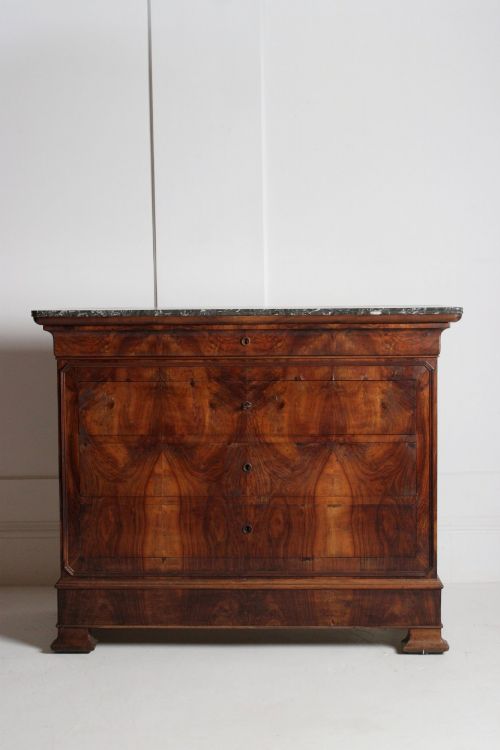 FRENCH 19TH C WALNUT COMMODE LOUIS PHILIPPE - ADDITIONAL PHOTO 3