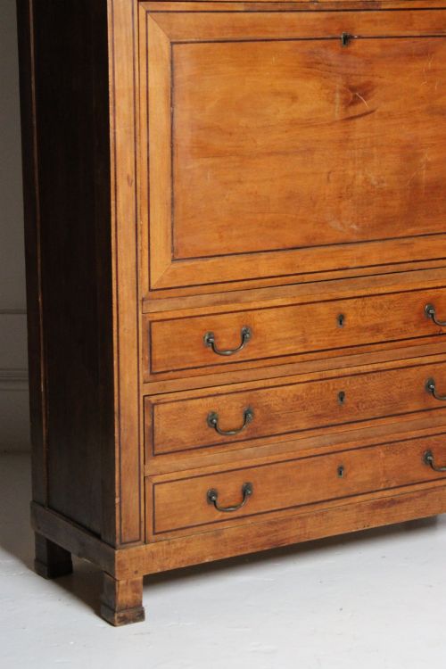TALL 19TH CENTURY FRUITWOOD SECRETAIRE CABINET - ADDITIONAL PHOTO 6