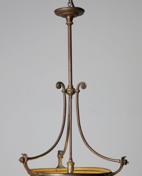 LARGE PLAFONNIER CEILING LIGHT IN COPPER BRASS - ADDITIONAL PHOTO 3