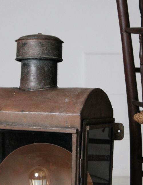 XL WALL MOUNTED COPPER LANTERN C1900 - ADDITIONAL PHOTO 3