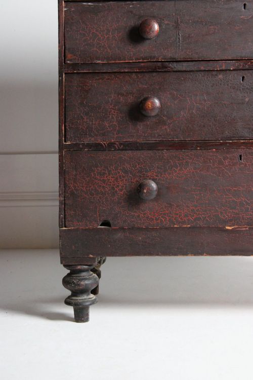 PAINTED PINE CHEST OF DRAWERS 19TH CENTURY - ADDITIONAL PHOTO 1