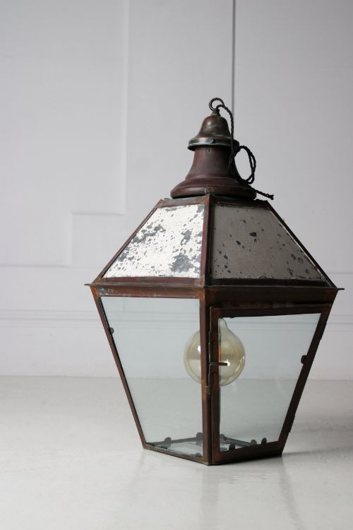 LARGE COPPER LANTERN PENDANT LIGHT - ADDITIONAL PHOTO 1