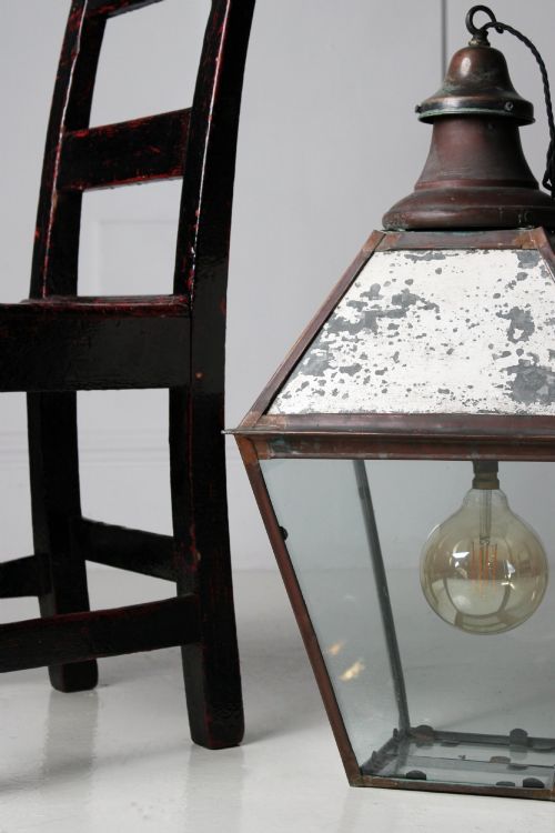 LARGE COPPER LANTERN PENDANT LIGHT - ADDITIONAL PHOTO 2