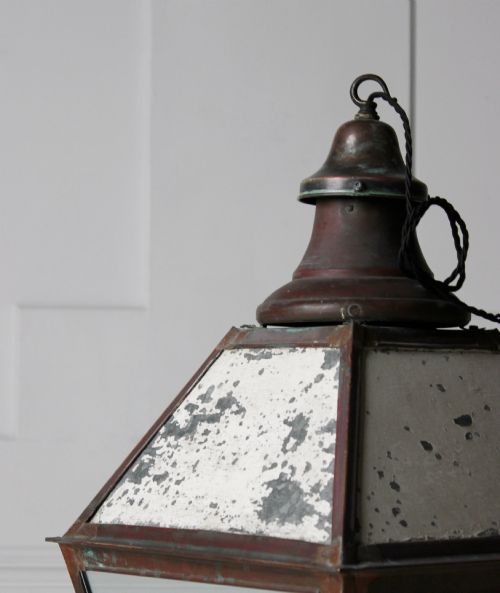 LARGE COPPER LANTERN PENDANT LIGHT - ADDITIONAL PHOTO 3