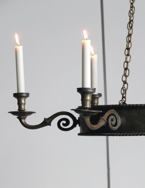 LARGE 19TH CENTURY COPPER CHANDELIER - ADDITIONAL PHOTO 1