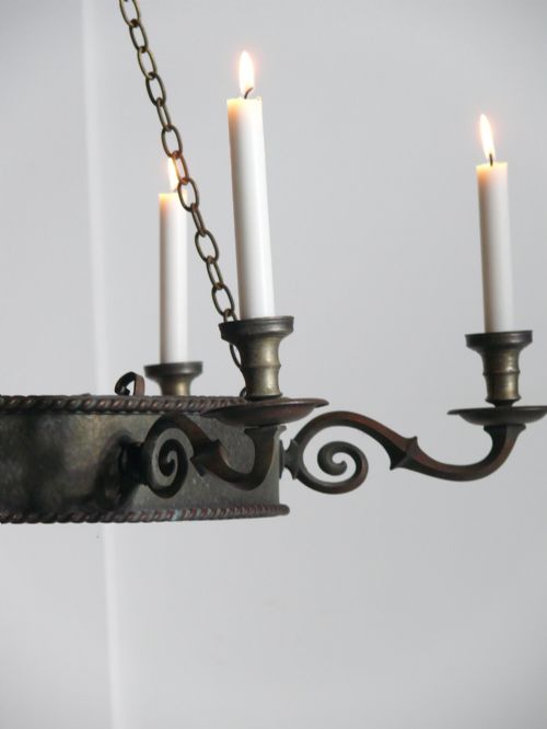 LARGE 19TH CENTURY COPPER CHANDELIER - ADDITIONAL PHOTO 2