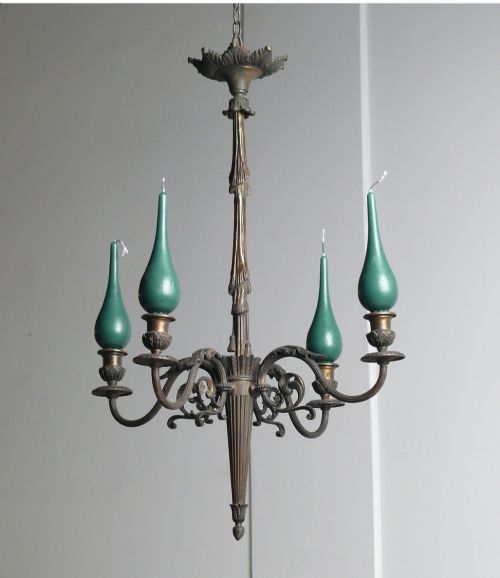 FRENCH BRONZE CHANDELIER 19TH CENTURY