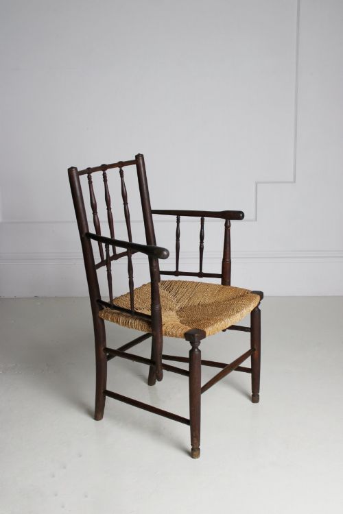 SUSSEX STYLE ARMCHAIR IN STAINED BEECH - ADDITIONAL PHOTO 1