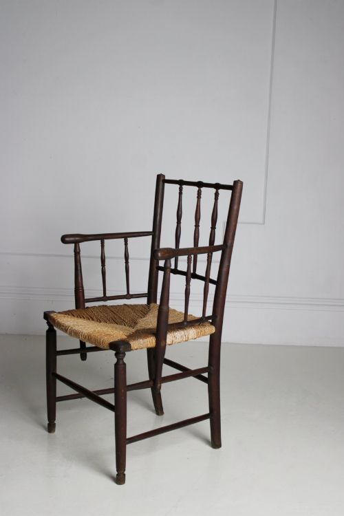 SUSSEX STYLE ARMCHAIR IN STAINED BEECH - ADDITIONAL PHOTO 2