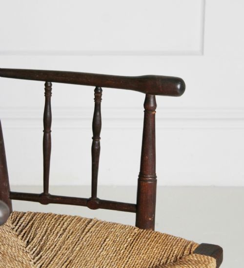 SUSSEX STYLE ARMCHAIR IN STAINED BEECH - ADDITIONAL PHOTO 7