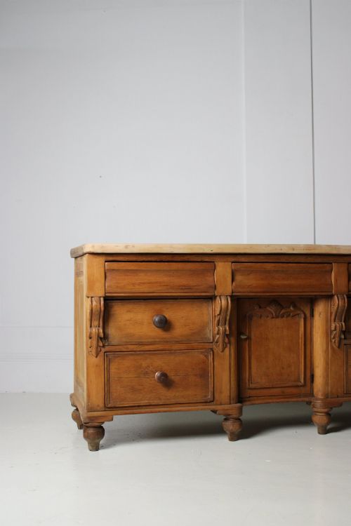 VICTORIAN PINE DRESSER BASE WITH SYCAMORE TOP - ADDITIONAL PHOTO 3