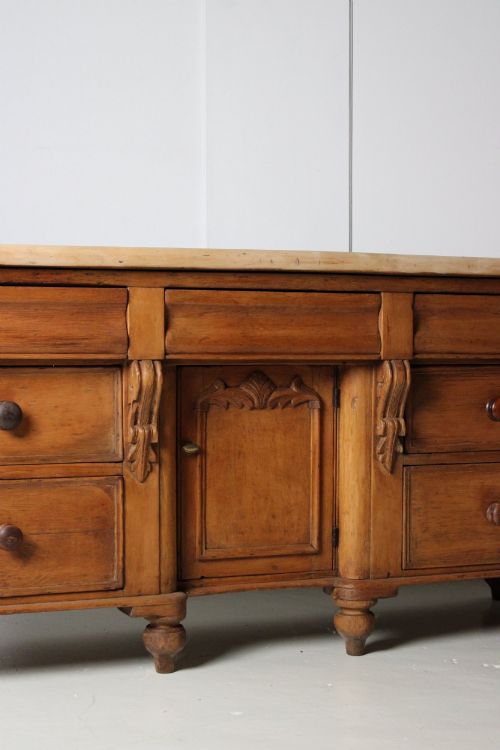 VICTORIAN PINE DRESSER BASE WITH SYCAMORE TOP - ADDITIONAL PHOTO 5
