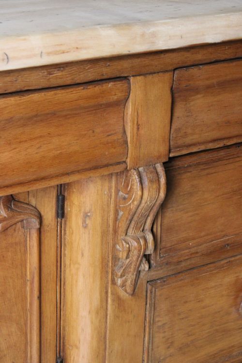 VICTORIAN PINE DRESSER BASE WITH SYCAMORE TOP - ADDITIONAL PHOTO 7